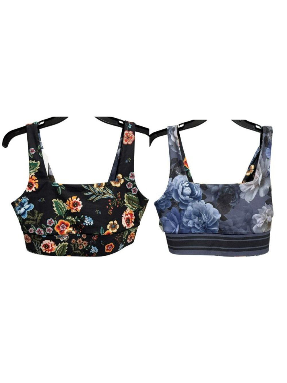 Johnny Was Bee Active Ardell Floral Square Neck Reversible Sports Bra M $118 NEW